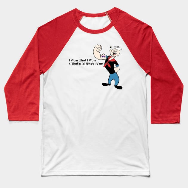 Popeye - He is what he is - Rainbow Baseball T-Shirt by INLE Designs